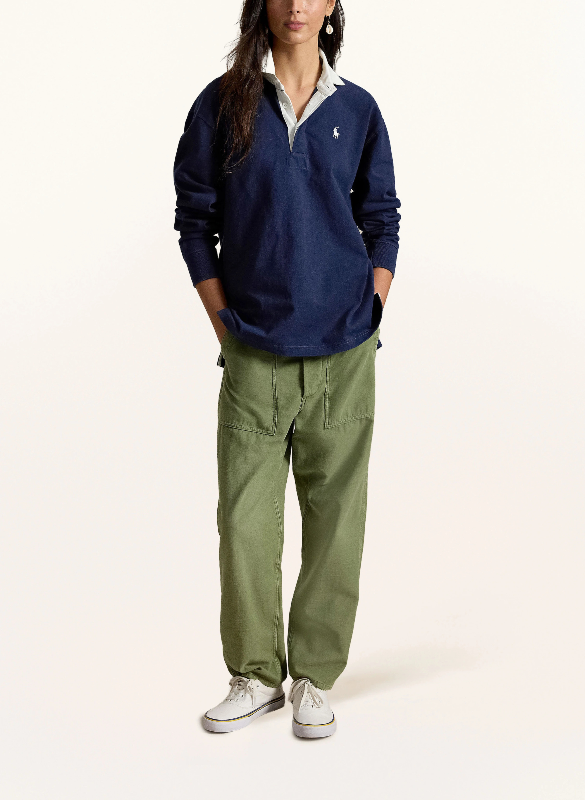 POLO RALPH LAUREN Rugbyshirt – DUNKELBLAU / WEISS