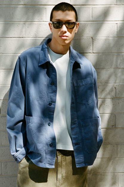 BDG Washed French Chore Jacket - Blue