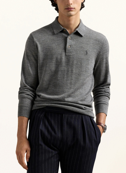 POLO RALPH LAUREN Strick-Poloshirt – GRAU