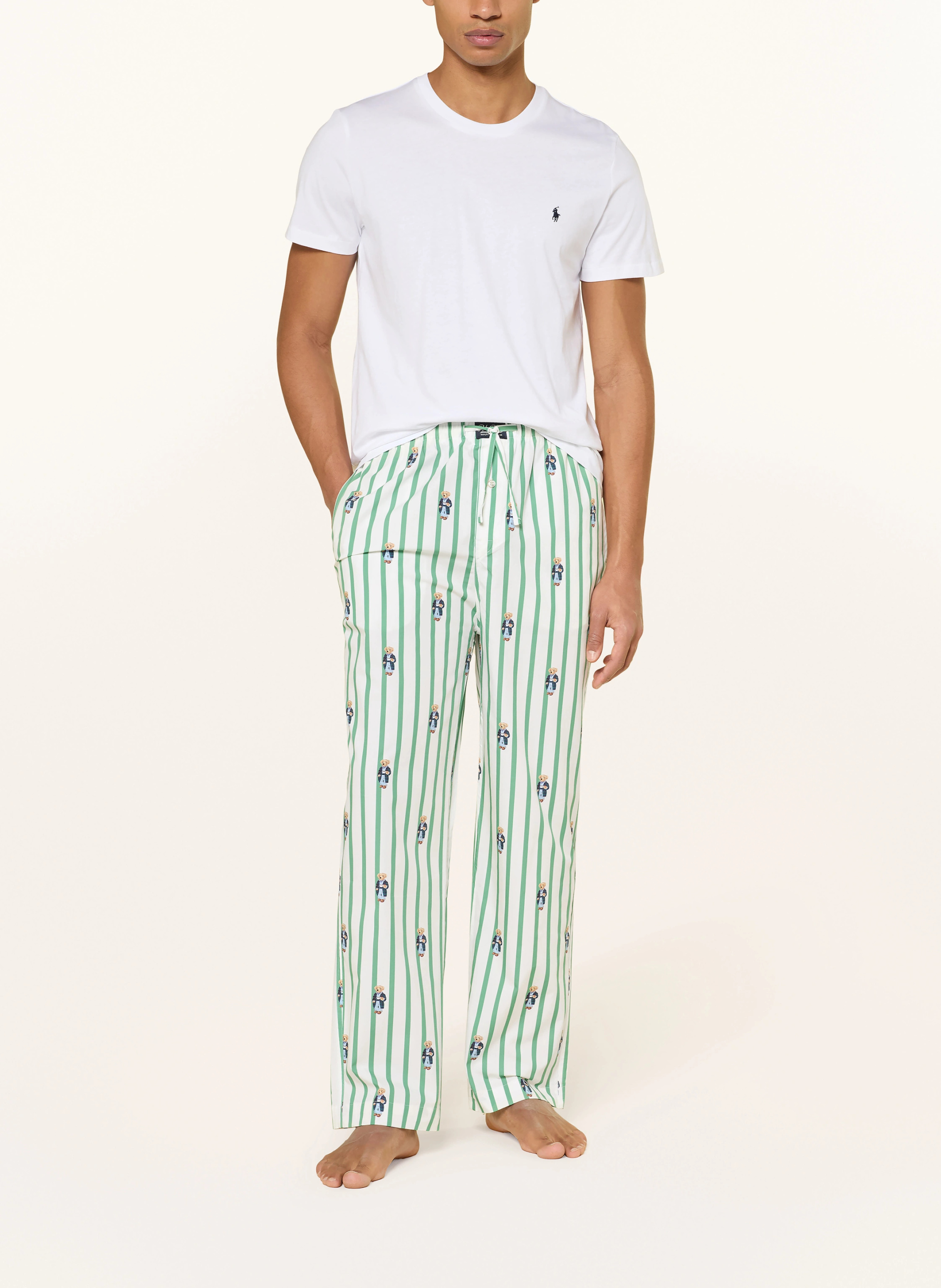 POLO RALPH LAUREN Schlafhose – WEISS / GRÜN