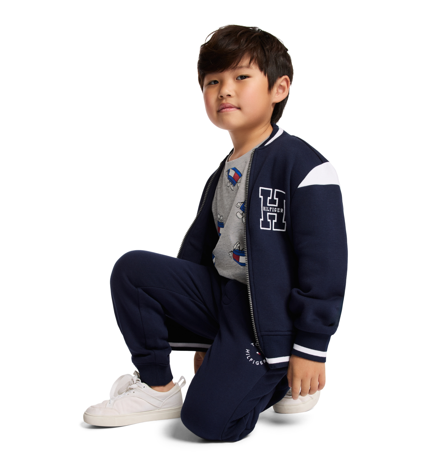 Tommy Hilfiger Boys' 2T-7 Collegiate Varsity Zip-Front Jacket - Navy Blazer