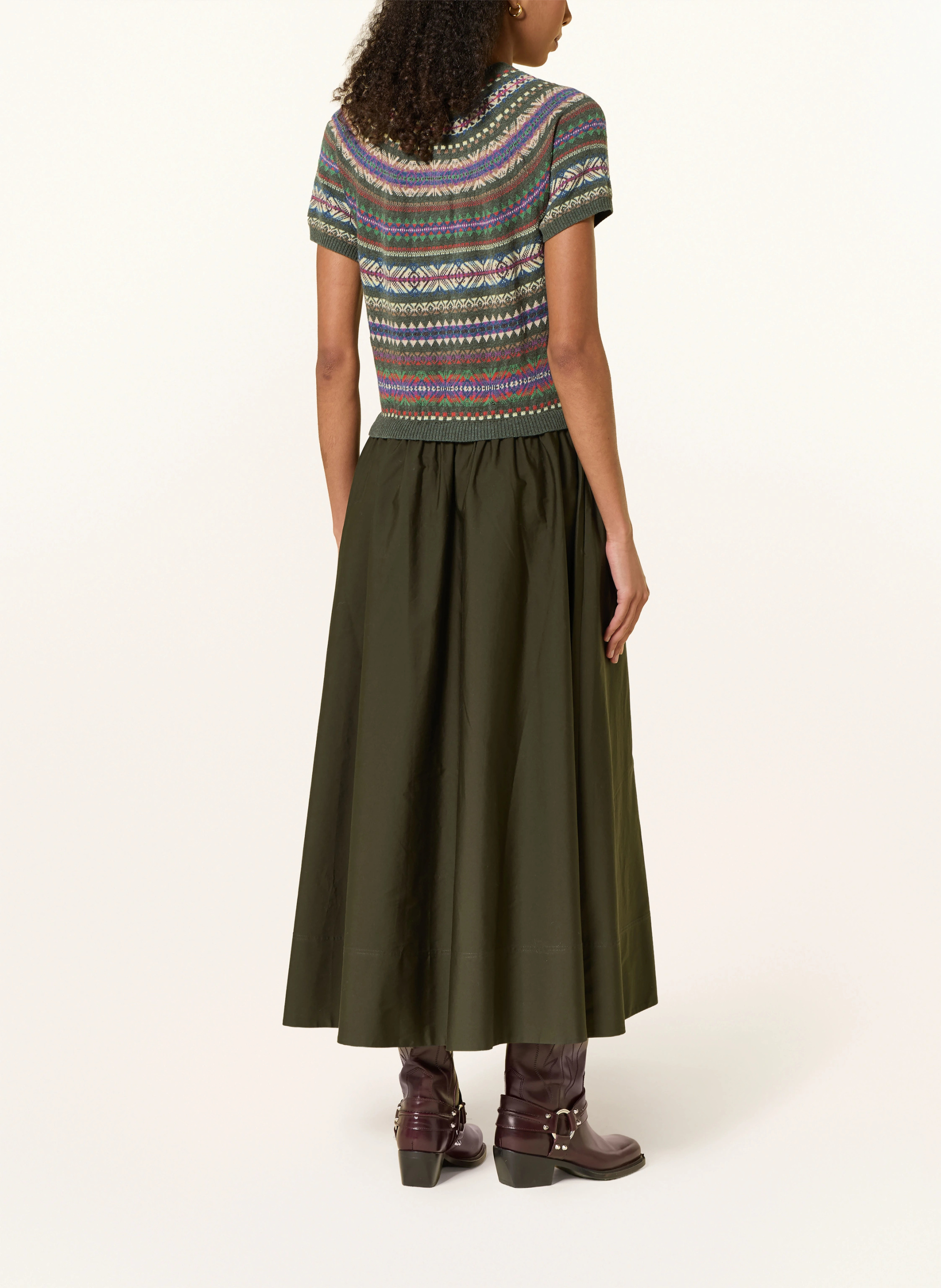 POLO RALPH LAUREN Kleid im Materialmix – OLIV / LILA / ORANGE
