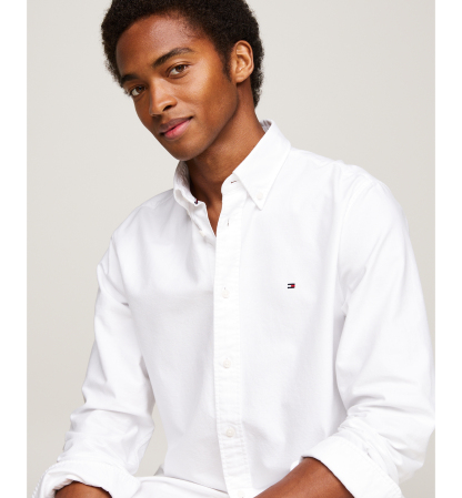 Tommy Hilfiger Men's Heritage Regular-Fit Oxford Shirt - Optic White