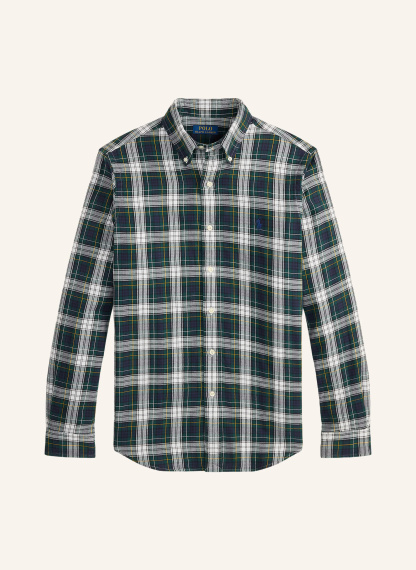 POLO RALPH LAUREN Oxfordhemd Custom Fit – DUNKELGRÜN / DUNKELBLAU / WEISS
