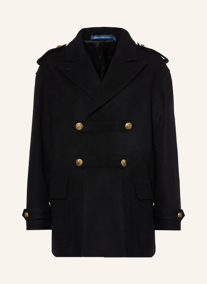POLO RALPH LAUREN Wollmantel – SCHWARZ / GOLD