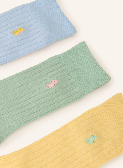 POLO RALPH LAUREN 3er-Pack Strümpfe – GELB / MINT / HELLBLAU