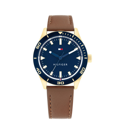 Tommy Hilfiger Men's Quartz Brown Leather Strap Watch 44mm - Brown