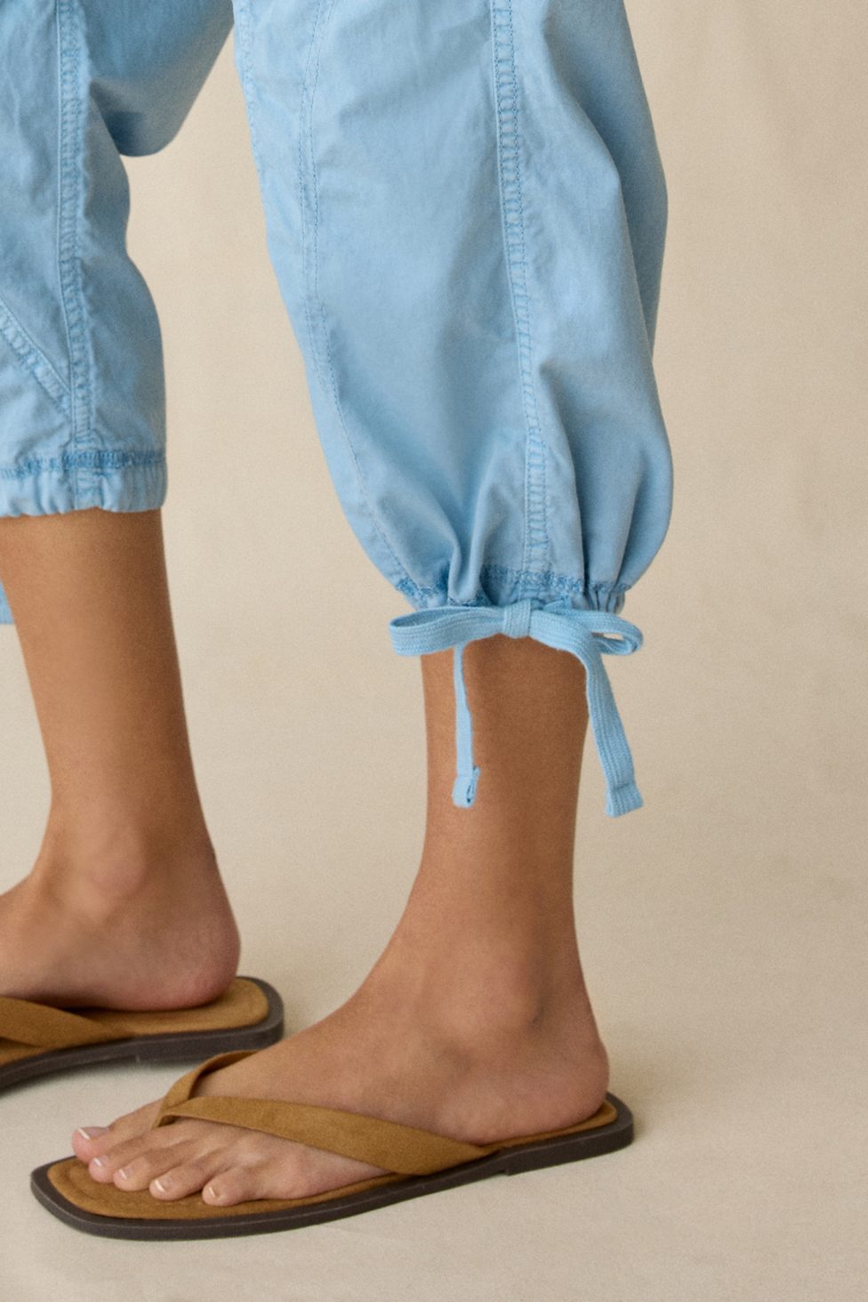 BDG Sidekick Crop Cotton Utility Pants - Light Blue