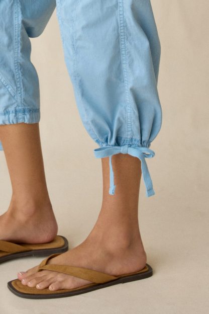 BDG Sidekick Crop Cotton Utility Pants - Light Blue