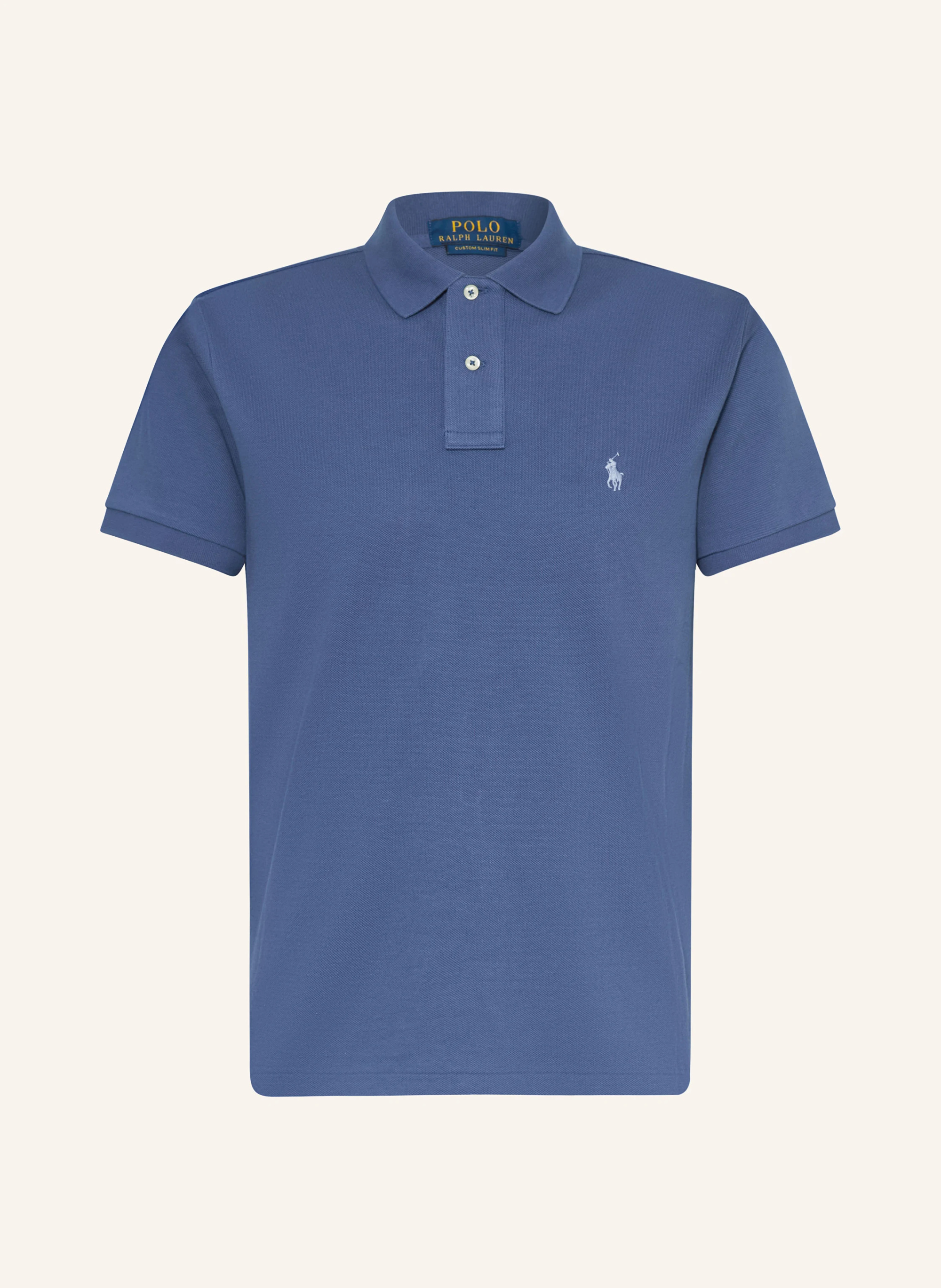 POLO RALPH LAUREN Piqué-Poloshirt Custom Slim Fit – BLAU / HELLBLAU