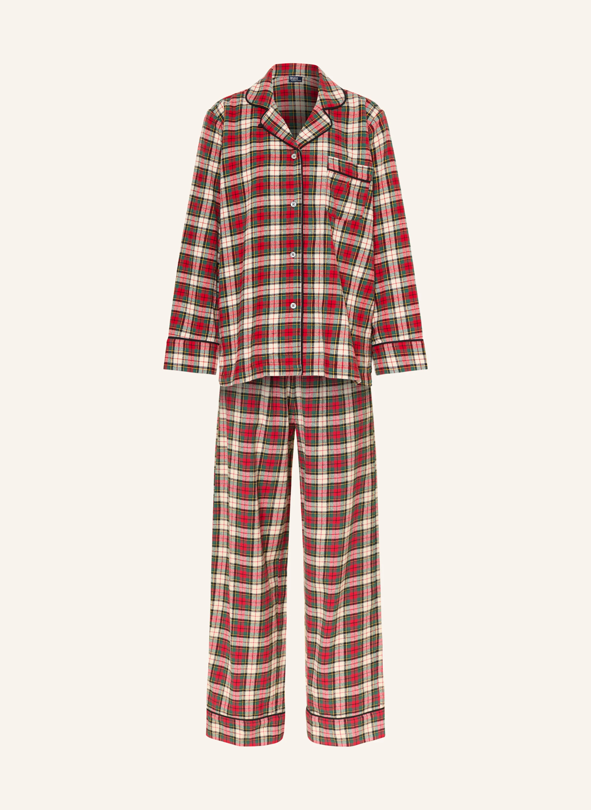 POLO RALPH LAUREN Schlafanzug aus Flanell – ROT / CREME / GRÜN