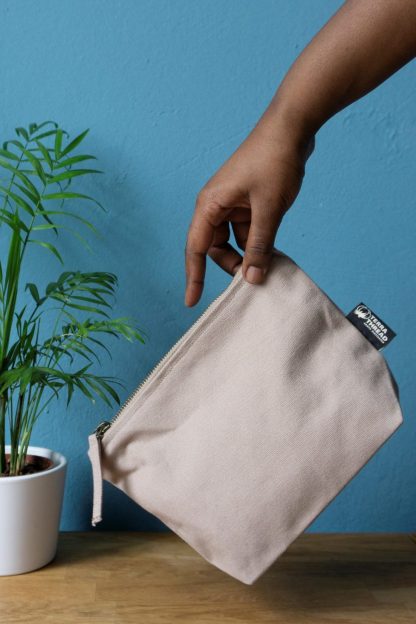 Terra Thread Organic Cotton Canvas Zippered Pouch - Beige