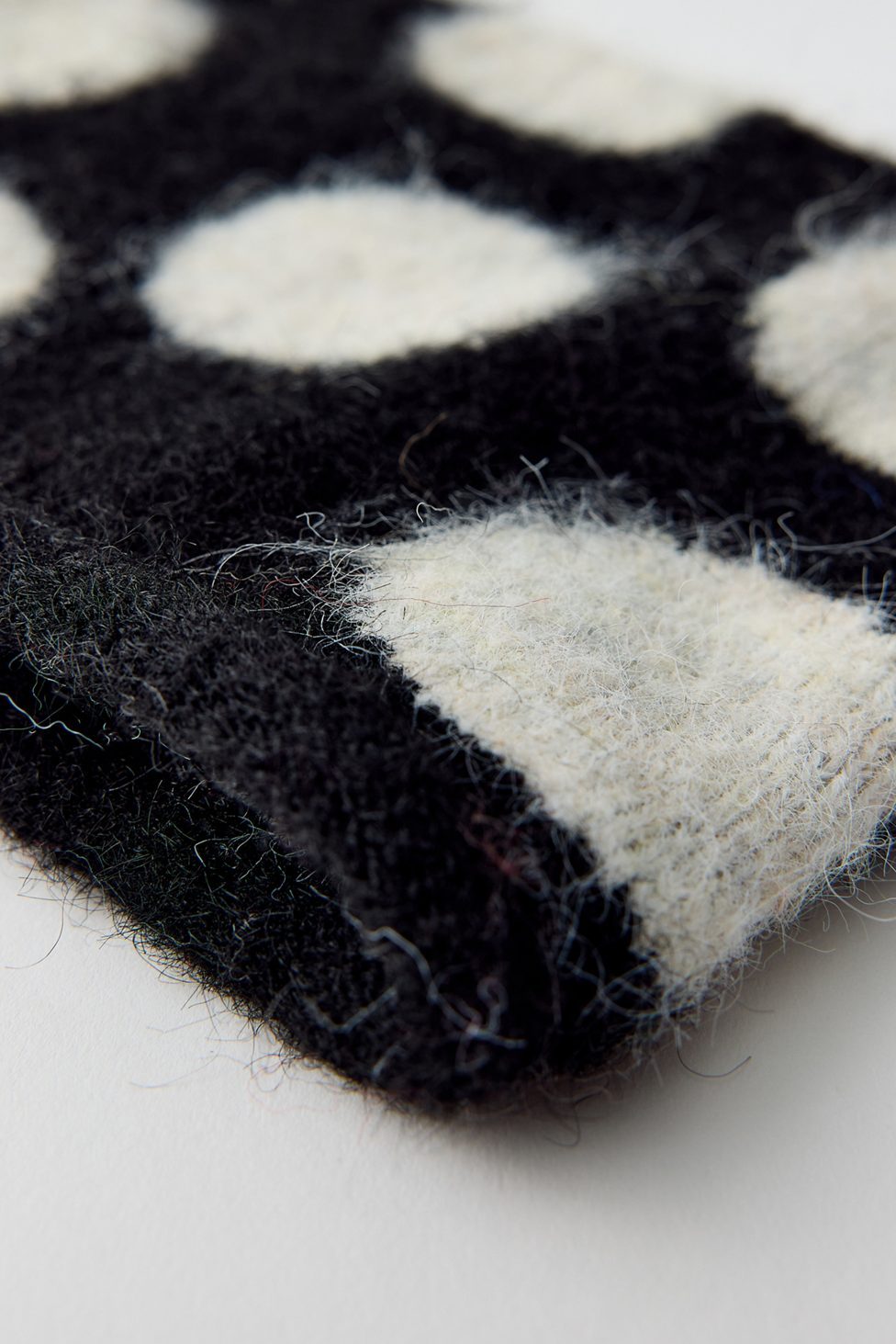 Mylo Polka Dot Square Beanie - Black + White