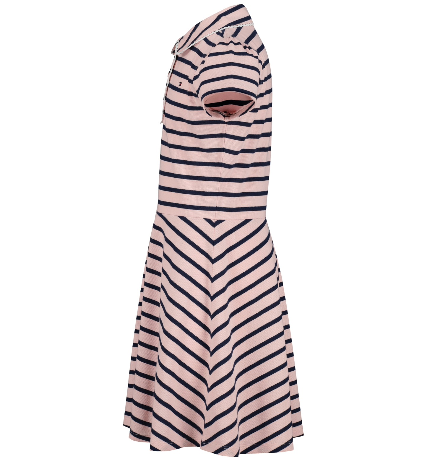 Tommy Hilfiger Girls' 7-16 Striped Polo Collar Dress - Navy Blazer