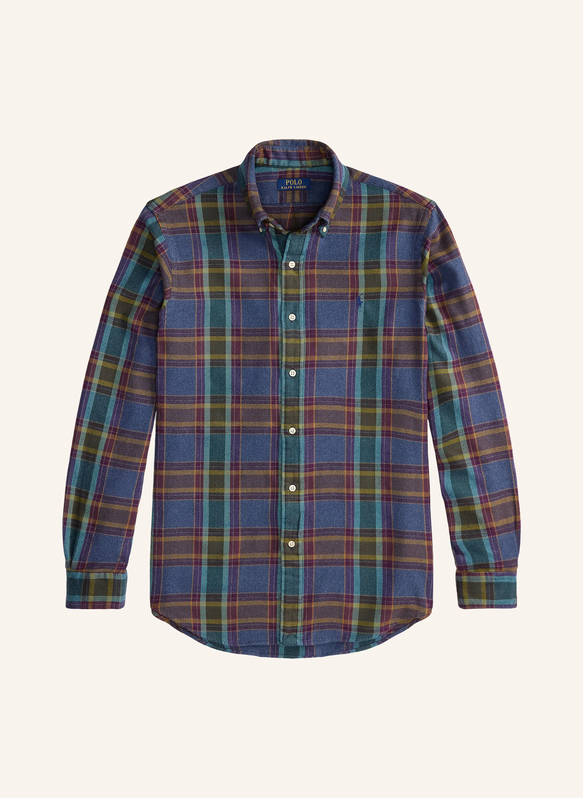 POLO RALPH LAUREN Flanellhemd Custom Fit – BLAU / LILA / GRÜN