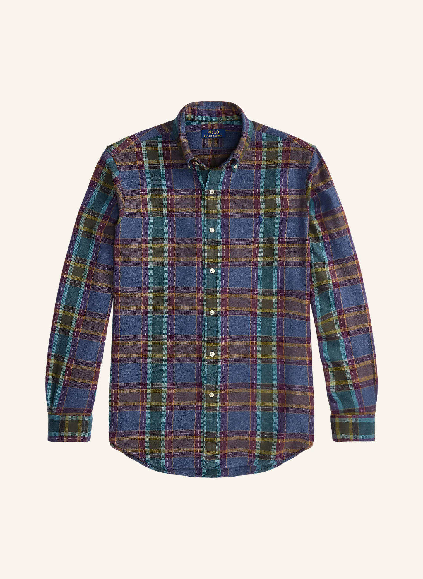 POLO RALPH LAUREN Flanellhemd Custom Fit – BLAU / LILA / GRÜN