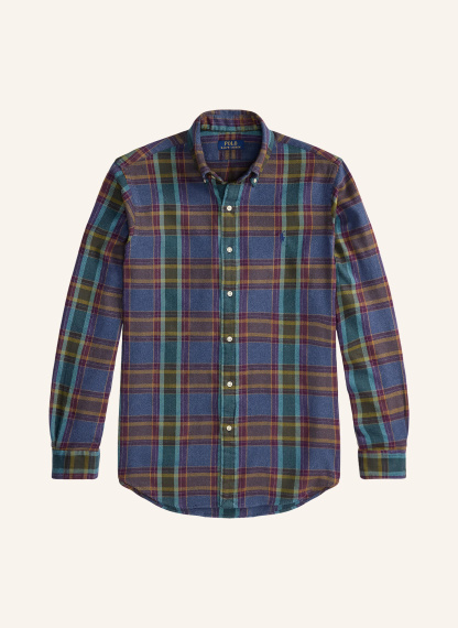 POLO RALPH LAUREN Flanellhemd Custom Fit – BLAU / LILA / GRÜN