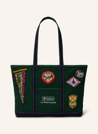 POLO RALPH LAUREN Shopper – GRÜN / GELB / DUNKELBLAU