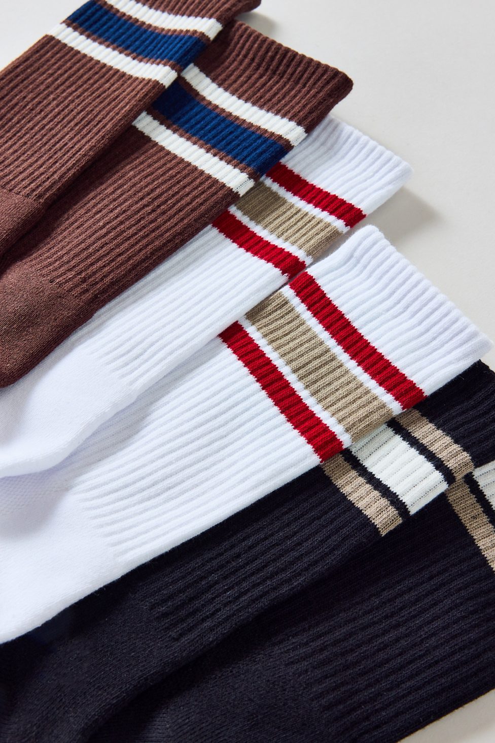 Standard Cloth Athletic Stripe Crew Socks 6-Pack - Assorted