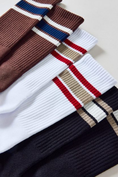 Standard Cloth Athletic Stripe Crew Socks 6-Pack - Assorted
