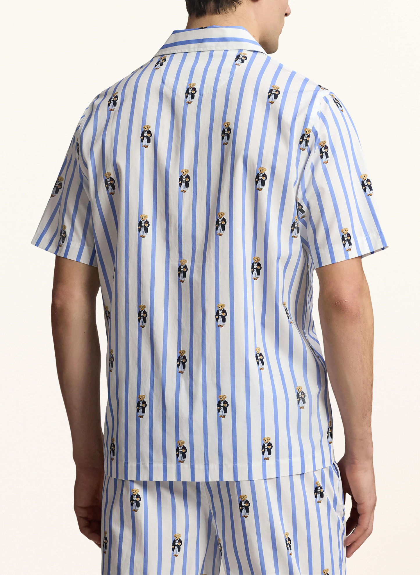 POLO RALPH LAUREN Schlafshirt – WEISS / DUNKELBLAU / BLAU