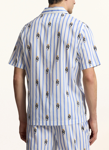 POLO RALPH LAUREN Schlafshirt – WEISS / DUNKELBLAU / BLAU