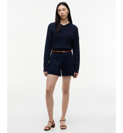 Tommy Hilfiger Women's Twill Patch Pocket Shorts - Dark Night Navy