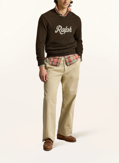 POLO RALPH LAUREN Pullover – DUNKELBRAUN / ECRU