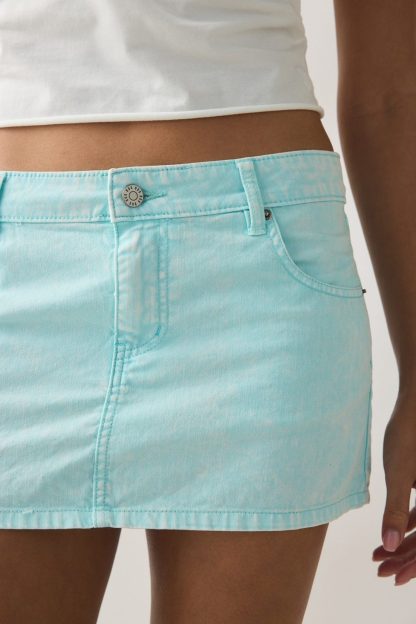 BDG Onna Denim Micro Mini Skirt - Spa Retreat Blue