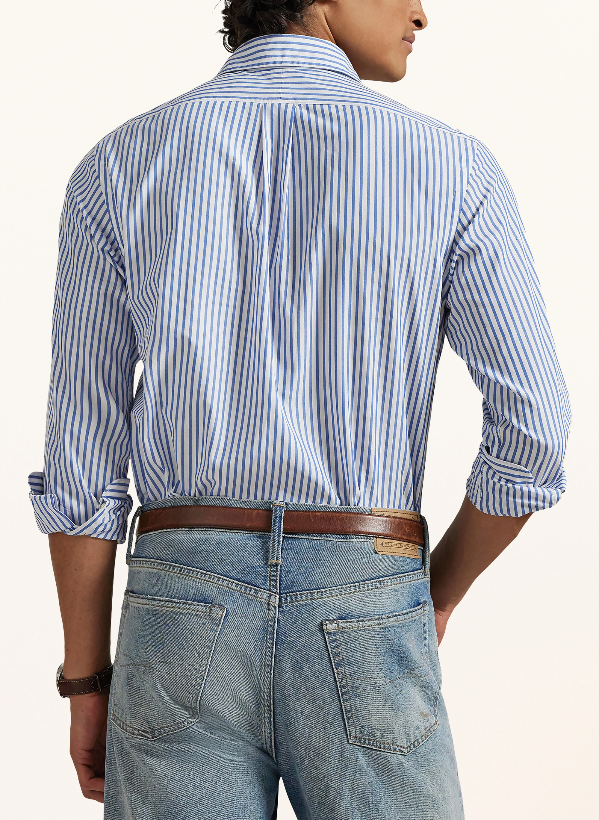 POLO RALPH LAUREN Hemd Custom Fit – DUNKELBLAU / WEISS