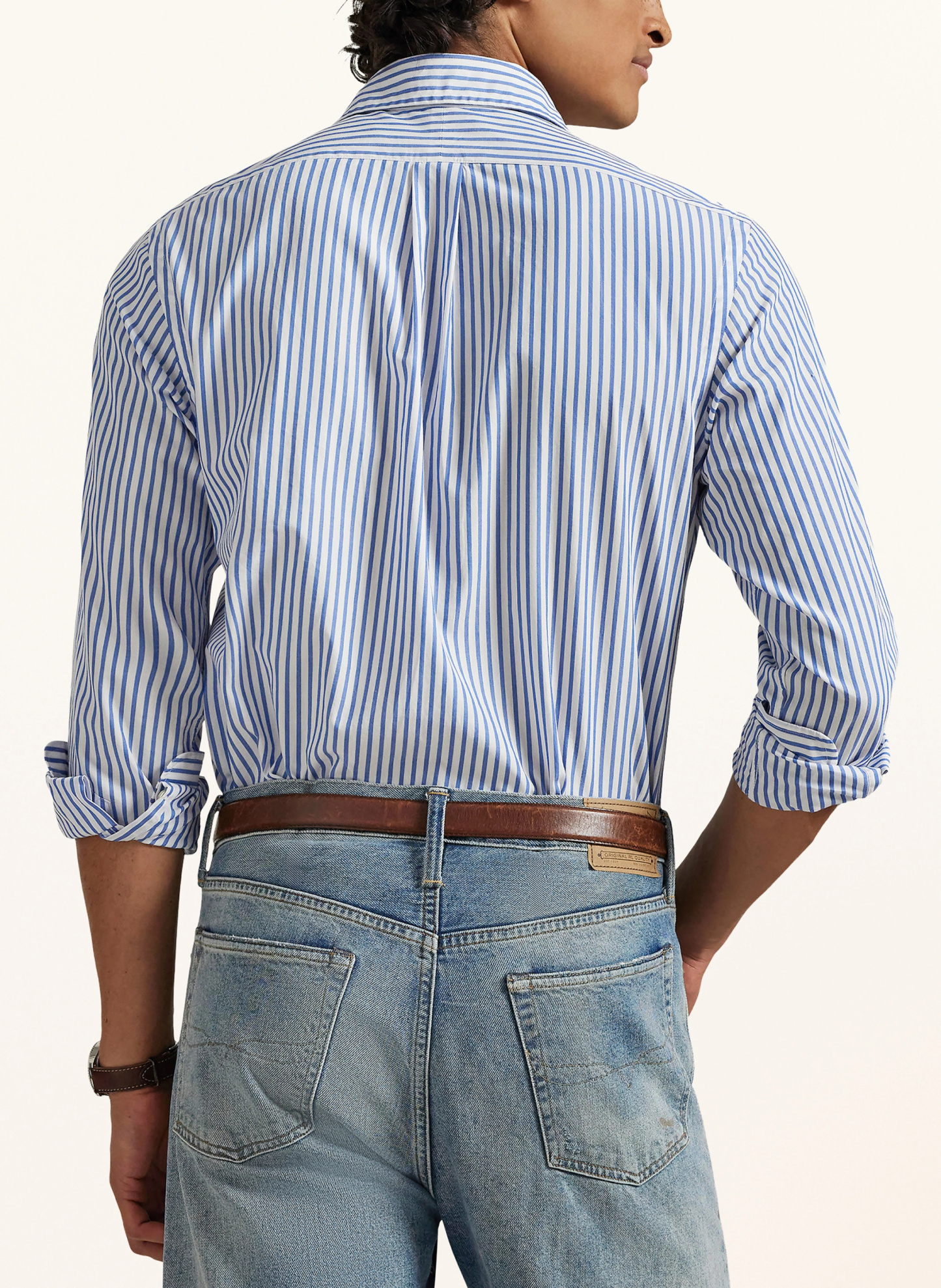 POLO RALPH LAUREN Hemd Custom Fit – DUNKELBLAU / WEISS