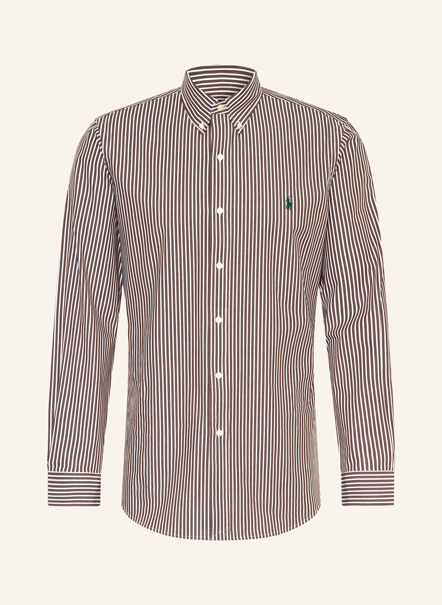 POLO RALPH LAUREN Hemd Custom Fit – BRAUN / WEISS