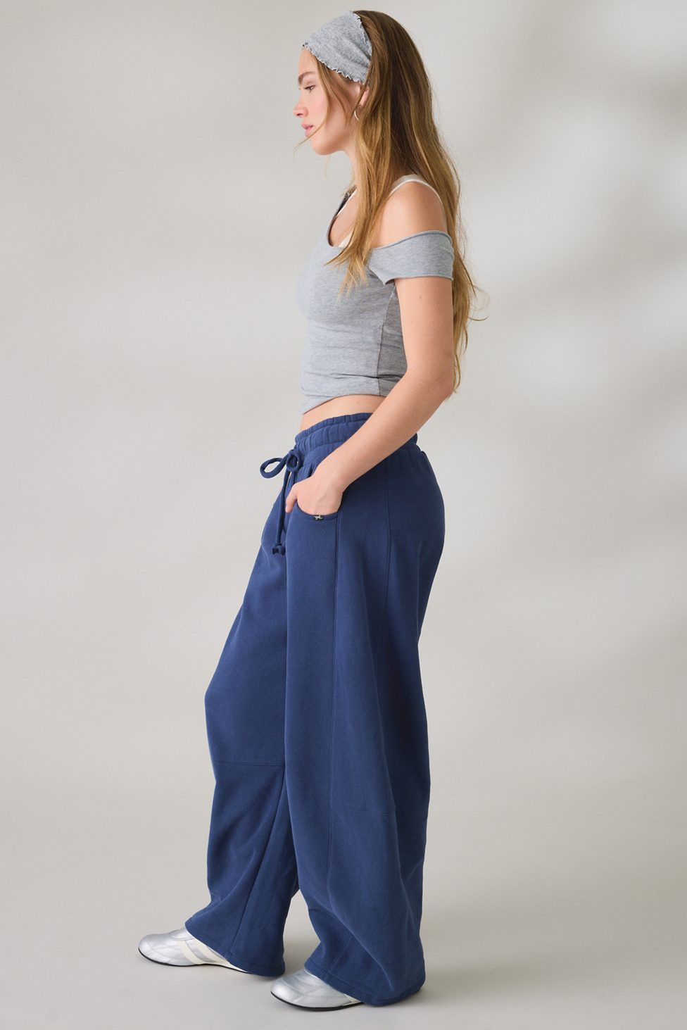 Out From Under Essential Barrel Leg Full Length Sweatpants - Navy