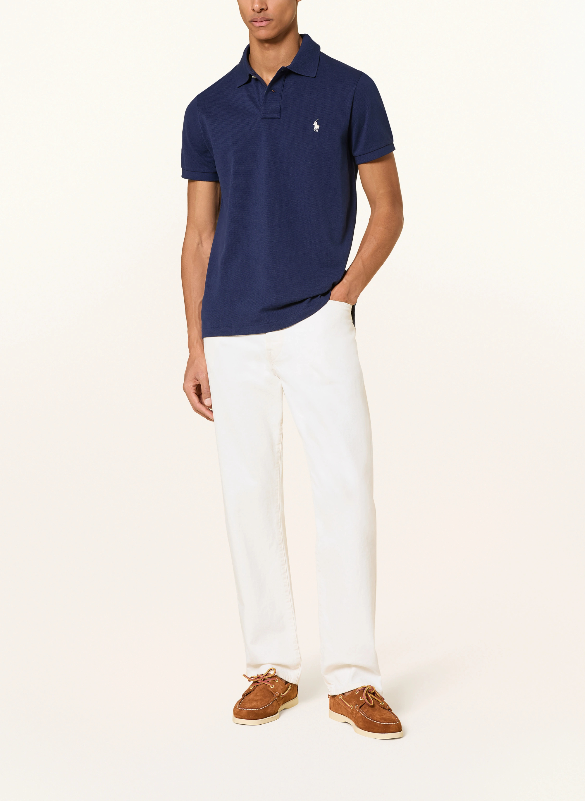 POLO RALPH LAUREN Piqué-Poloshirt Custom Slim Fit – DUNKELBLAU