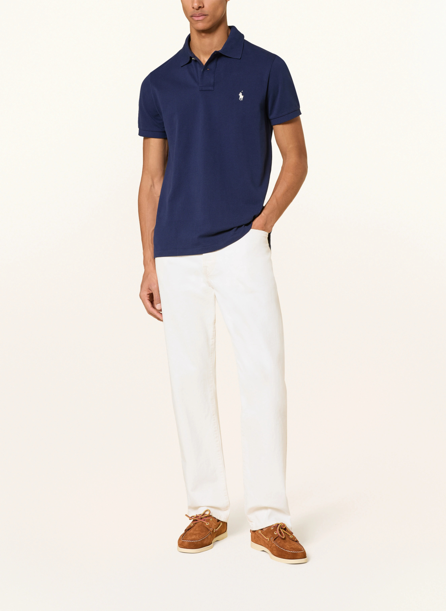 POLO RALPH LAUREN Piqué-Poloshirt Custom Slim Fit – DUNKELBLAU