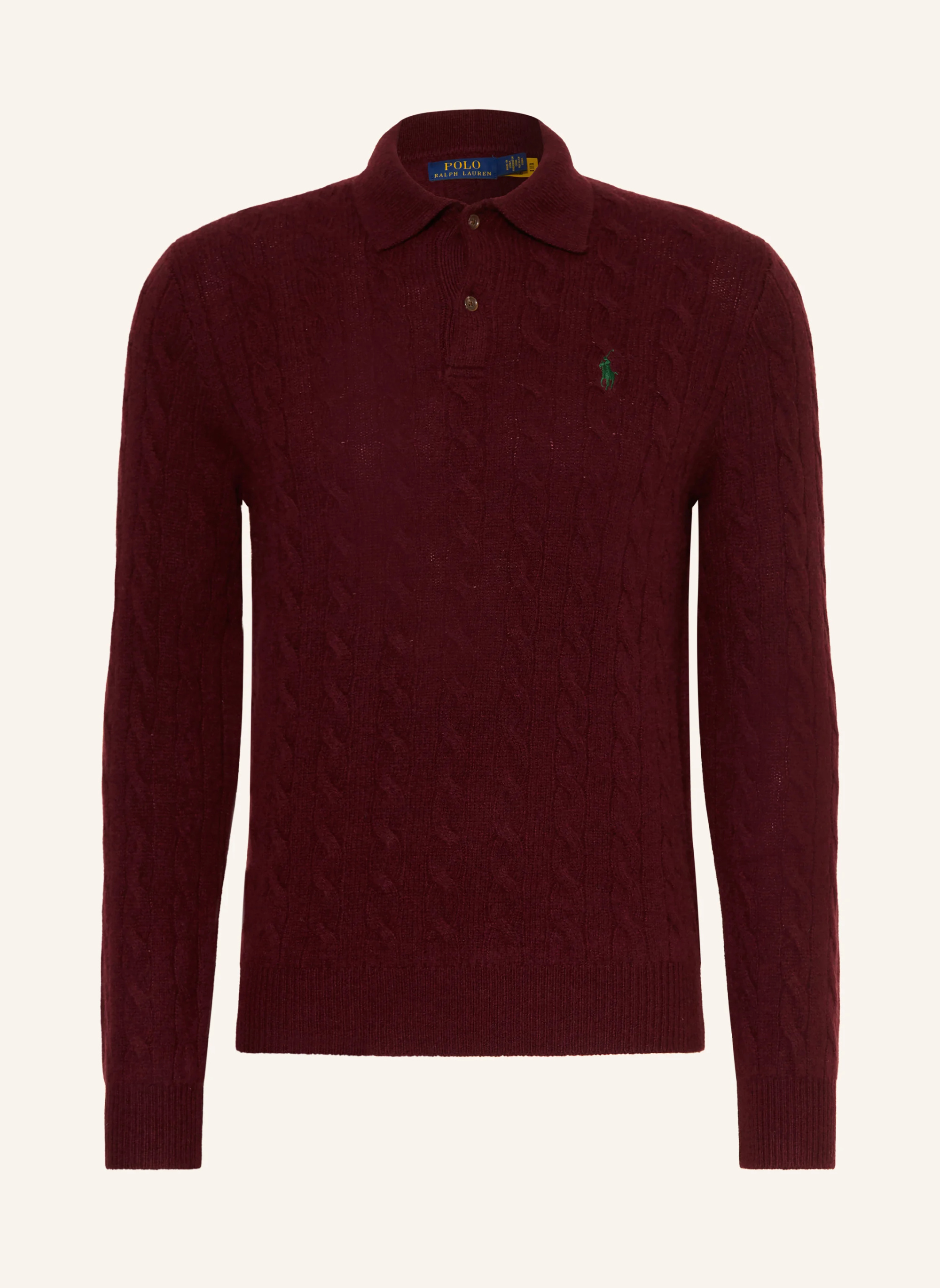 POLO RALPH LAUREN Strick-Poloshirt – DUNKELROT