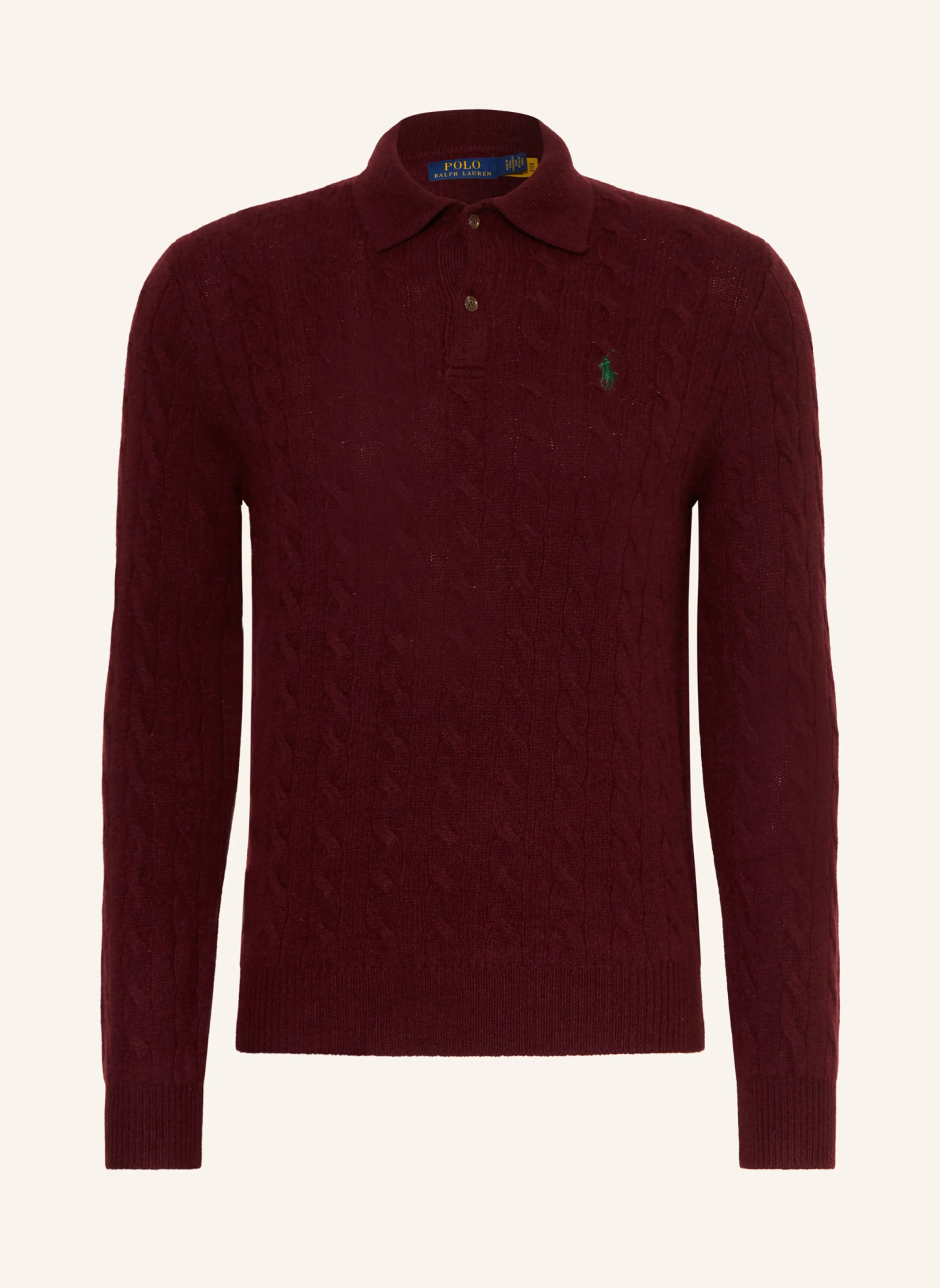 POLO RALPH LAUREN Strick-Poloshirt – DUNKELROT