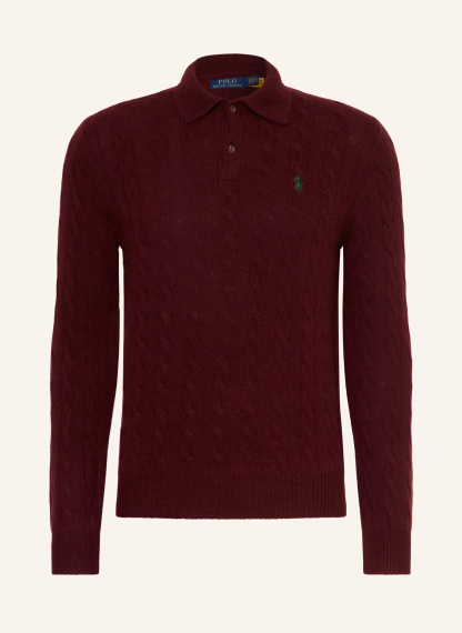 POLO RALPH LAUREN Strick-Poloshirt – DUNKELROT