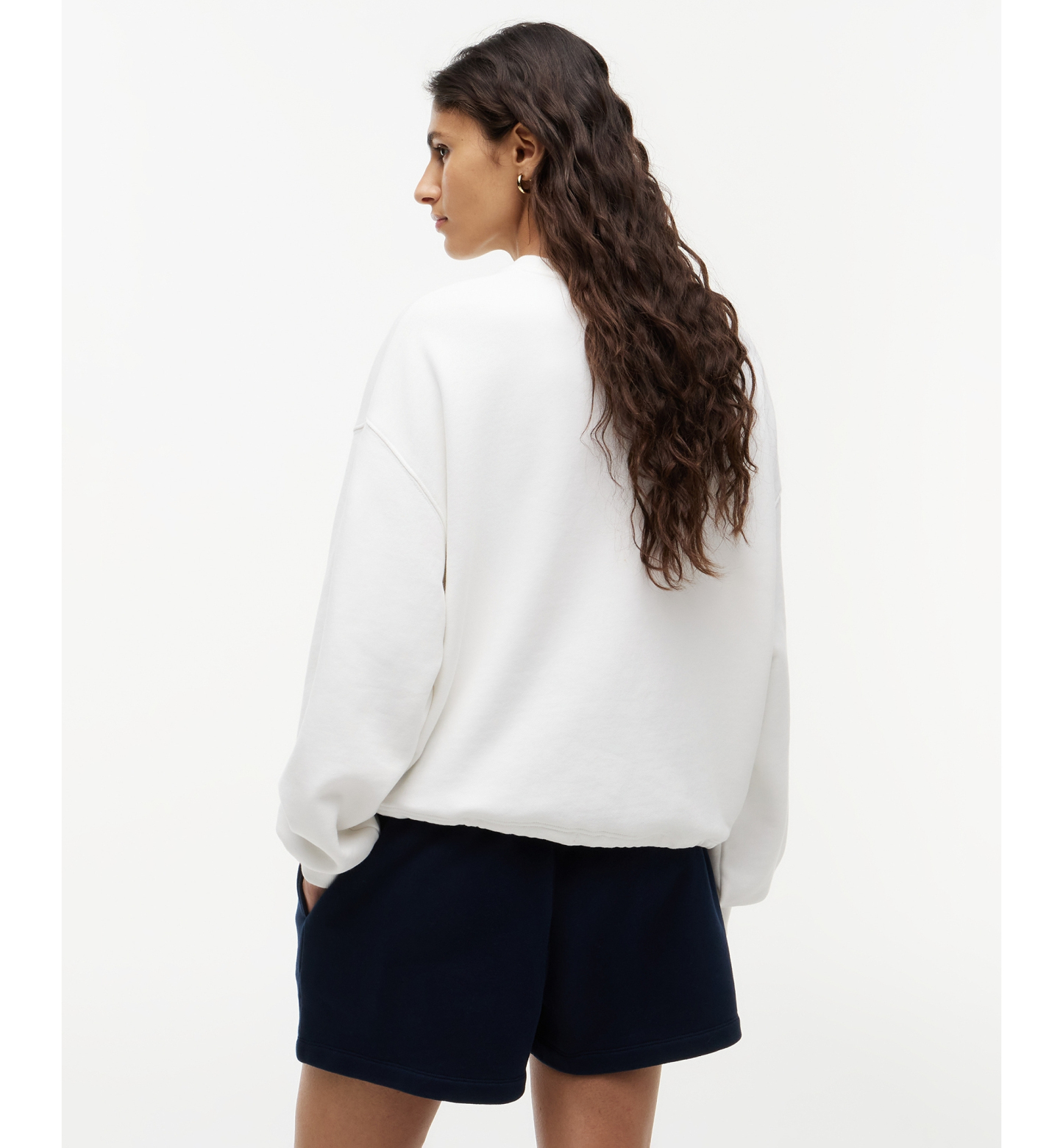 Tommy Hilfiger Women's Cotton-Blend Round Neck Sweatshirt - Ecru