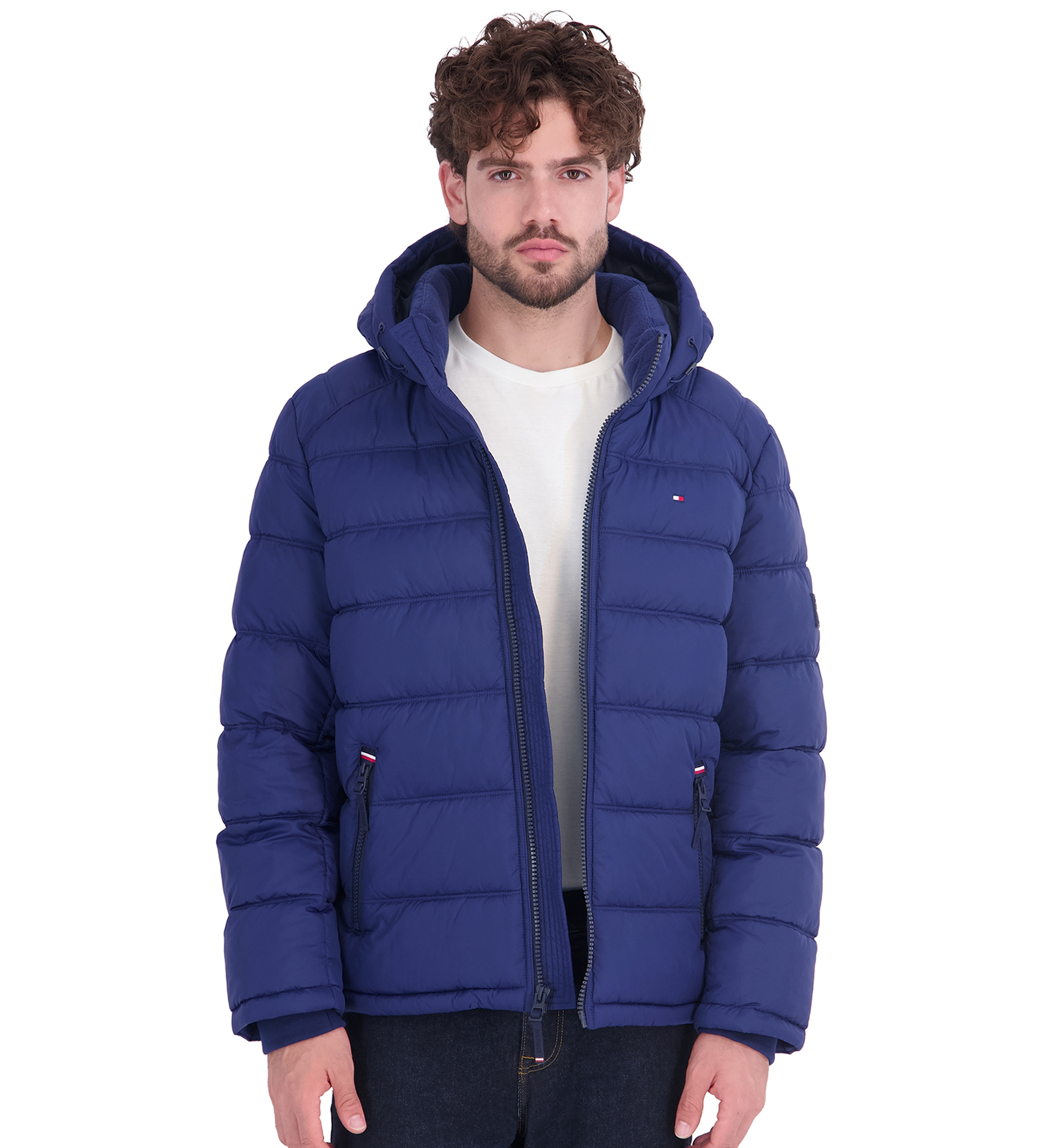 Tommy Hilfiger Men's Hooded Puffer Jacket - Royal Blue