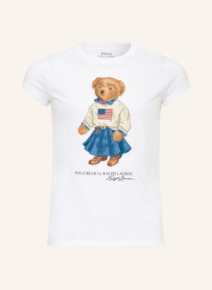 POLO RALPH LAUREN T-Shirt – WEISS / BRAUN / BLAU