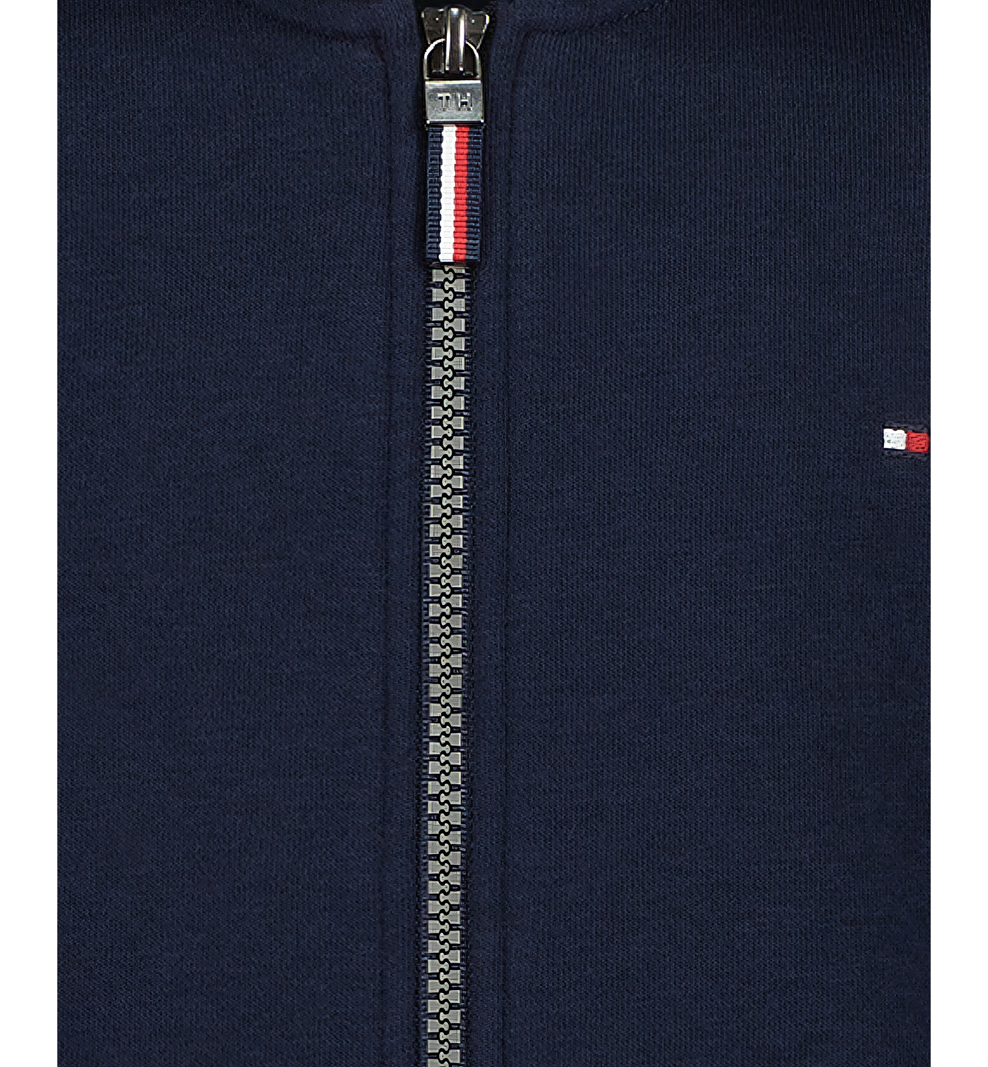 Tommy Hilfiger Boys' 8-20 Signature Full Zip Kangaroo-Pocket Cotton-Polyester Blend Zip Hoodie - Navy Blazer