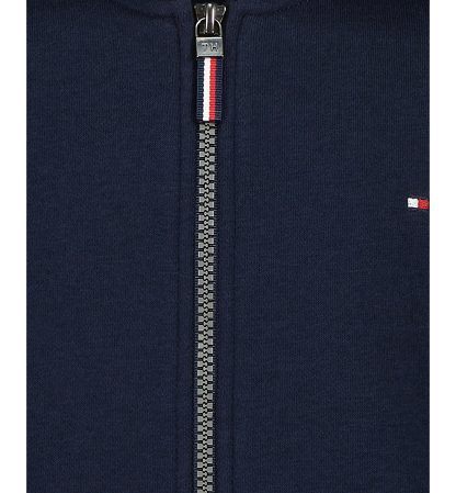 Tommy Hilfiger Boys' 8-20 Signature Full Zip Kangaroo-Pocket Cotton-Polyester Blend Zip Hoodie - Navy Blazer