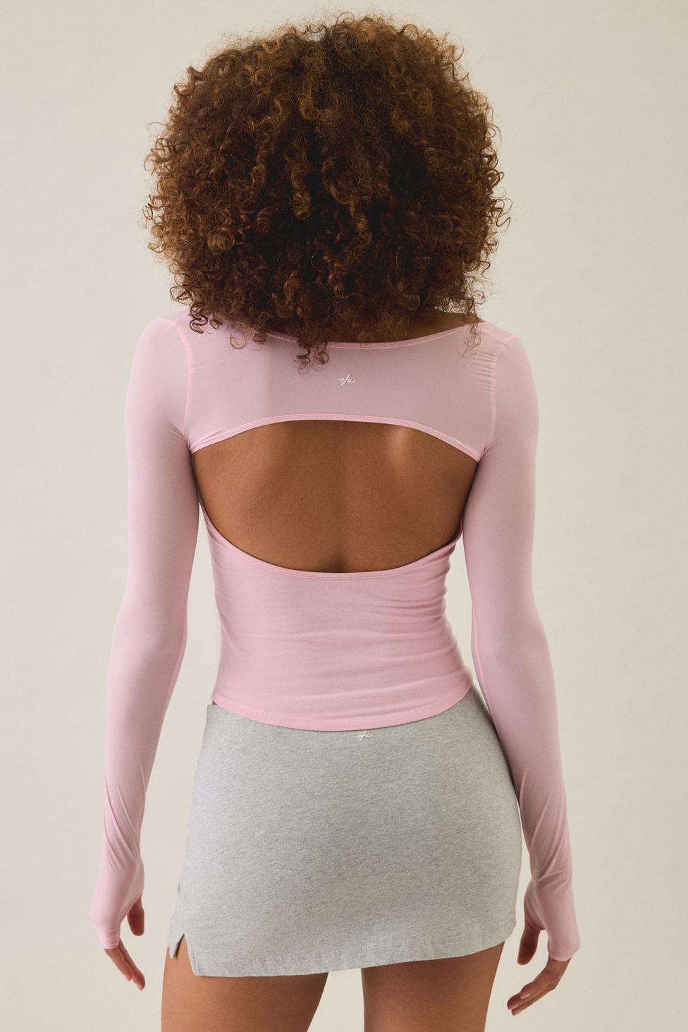 Out From Under Bec Mesh Long Sleeve Shrug Top - Mauve