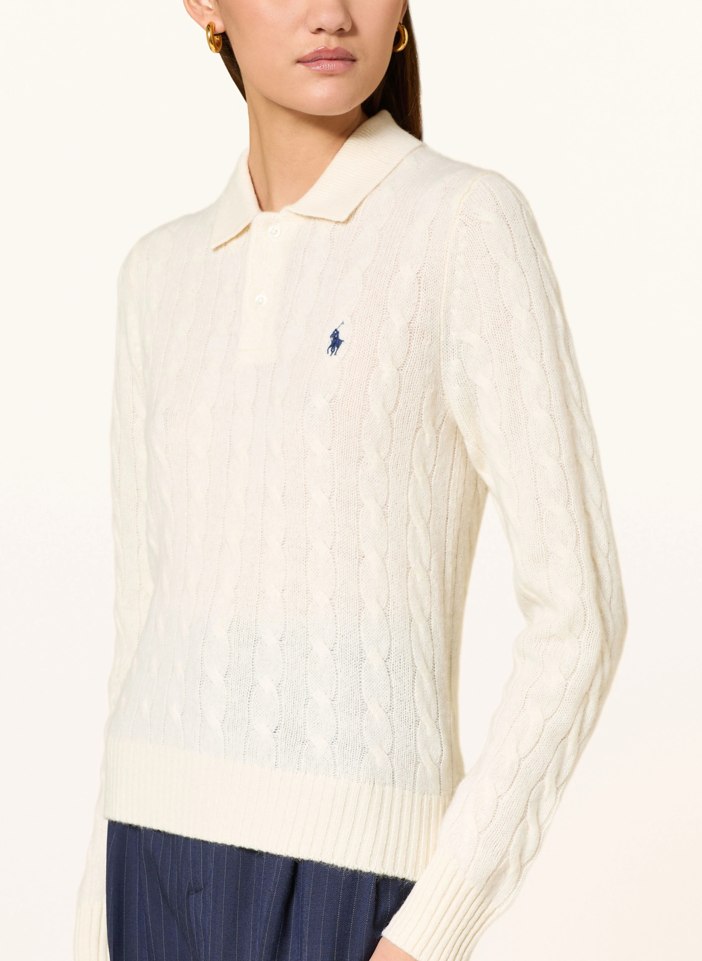 POLO RALPH LAUREN Strick-Poloshirt – ECRU