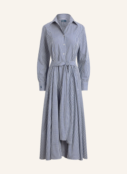 POLO RALPH LAUREN Hemdblusenkleid – DUNKELBLAU / WEISS