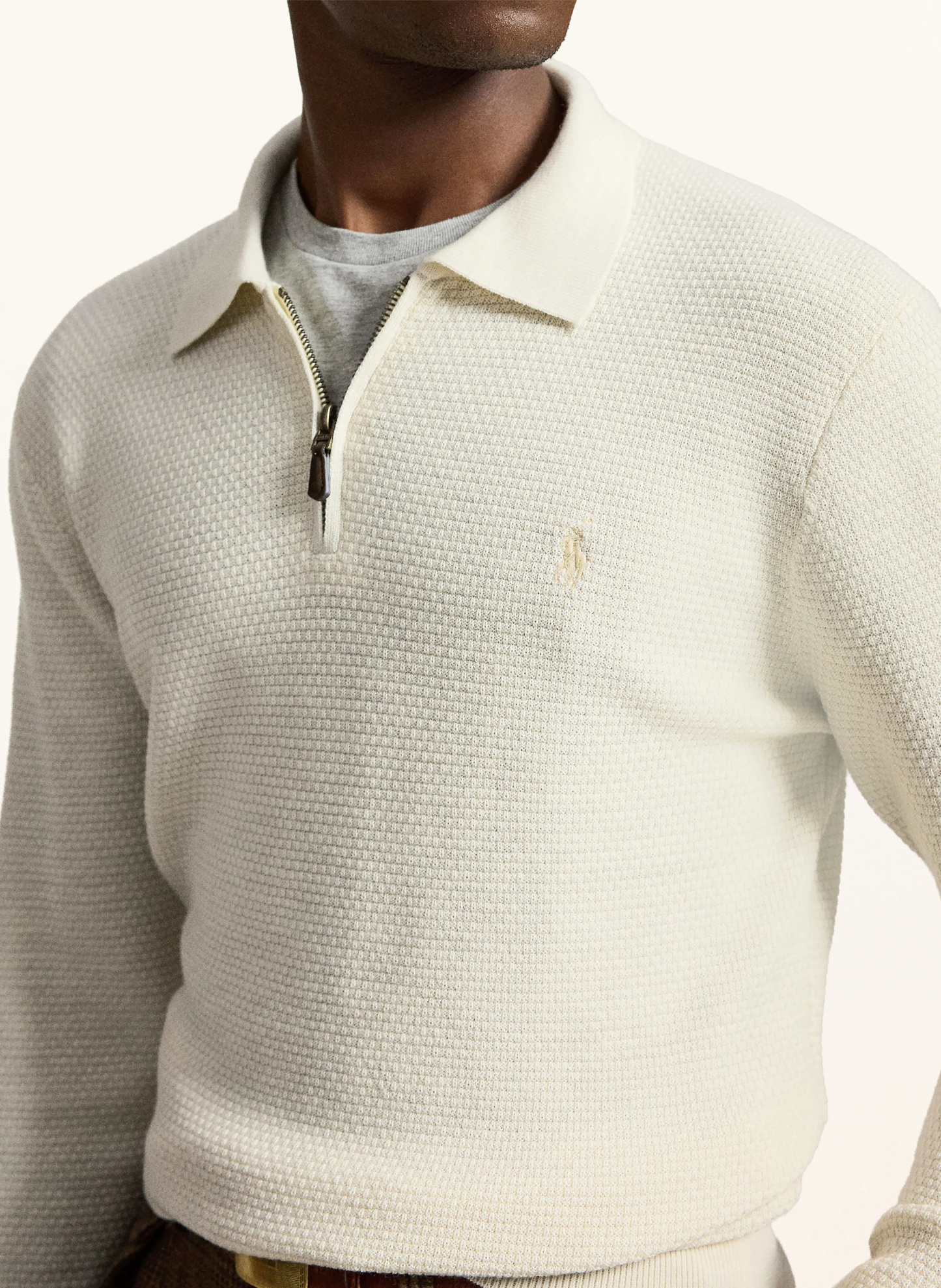 POLO RALPH LAUREN Strick-Poloshirt – CREME