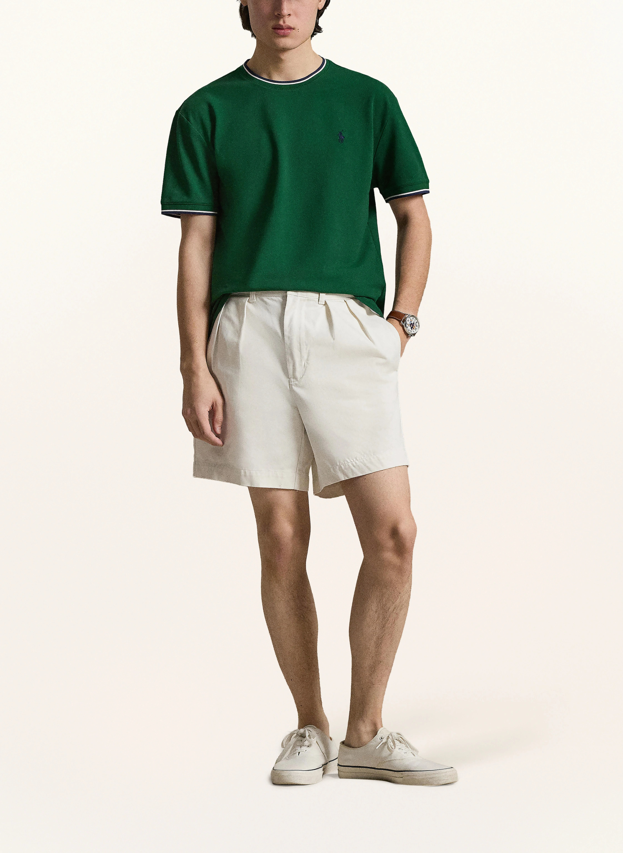 POLO RALPH LAUREN T-Shirt – GRÜN / DUNKELBLAU / WEISS