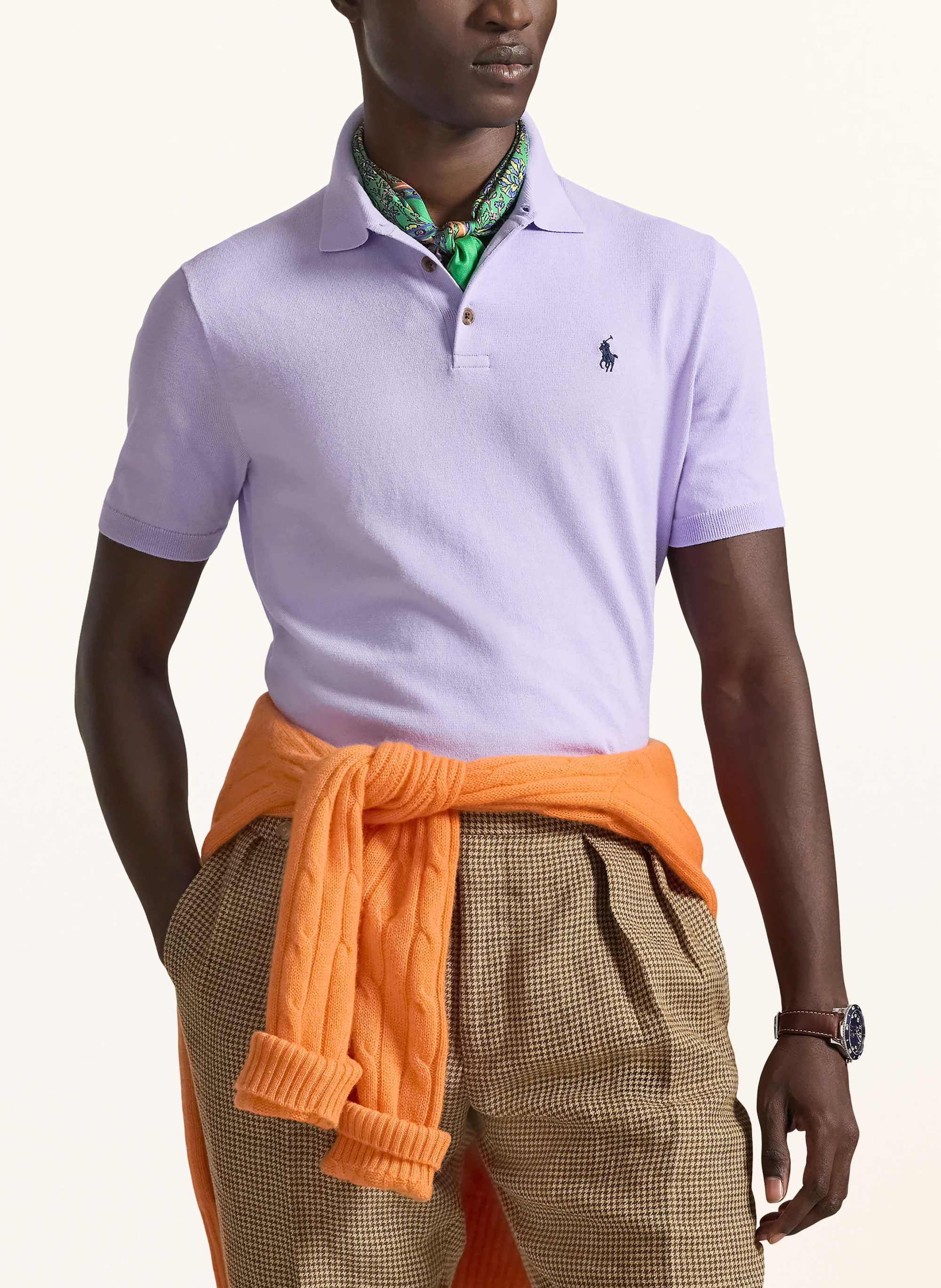 POLO RALPH LAUREN Strick-Poloshirt – HELLLILA