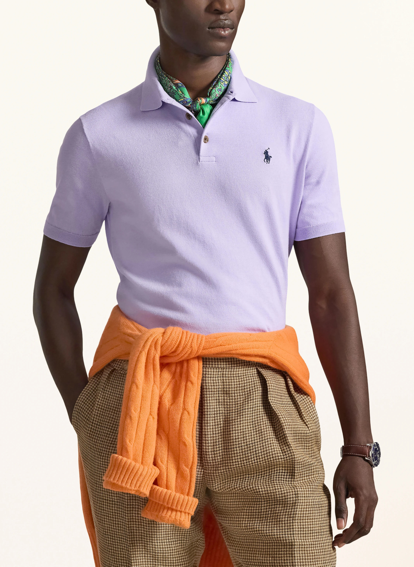 POLO RALPH LAUREN Strick-Poloshirt – HELLLILA